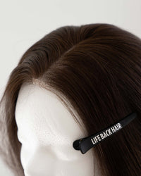 Lace Closure, Makroaufnahme des Ansatzbereichs – Dark Cookie
