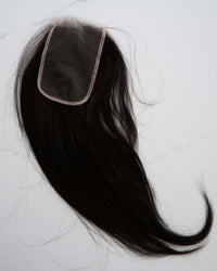 Lace Closure, Nahaufnahme der Spitzenbasis von vorne – Espresso