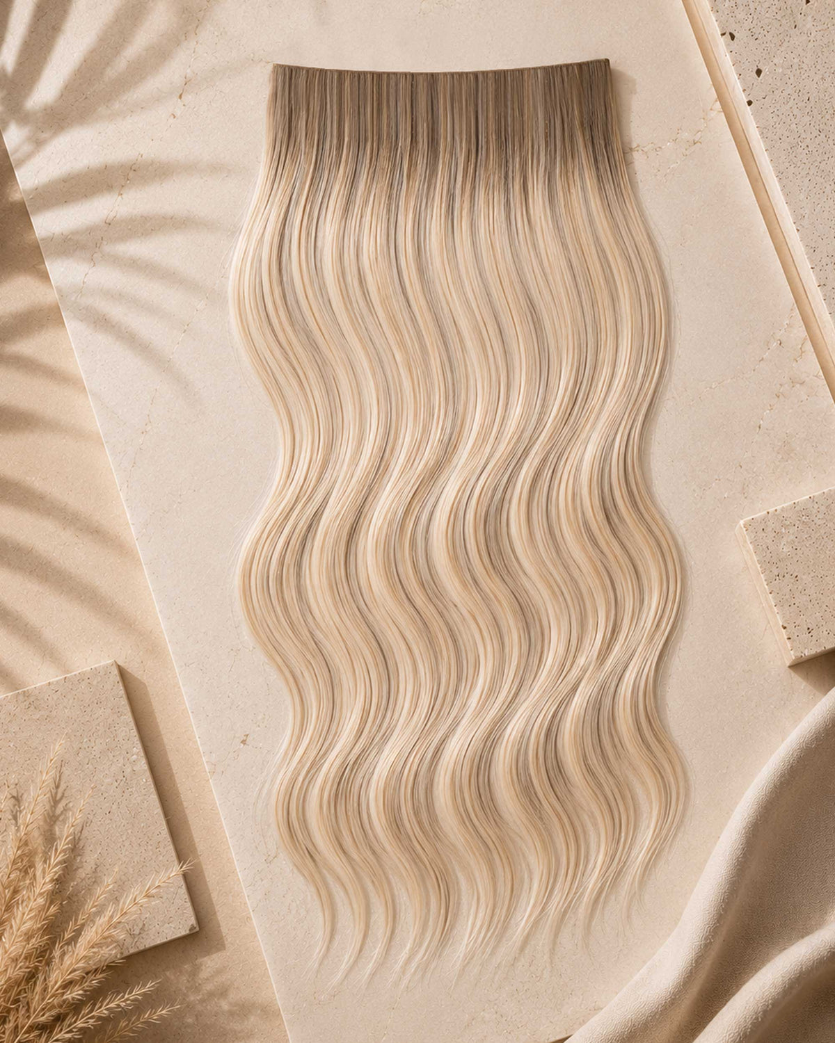 Premium Weft, Lifestyle-Aufnahme auf strukturierter Oberfläche – Arctic Pearl